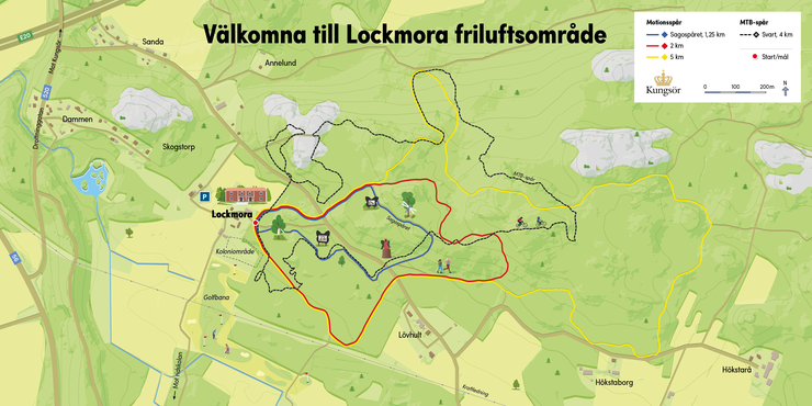 Karta över Lockmora friluftsområde